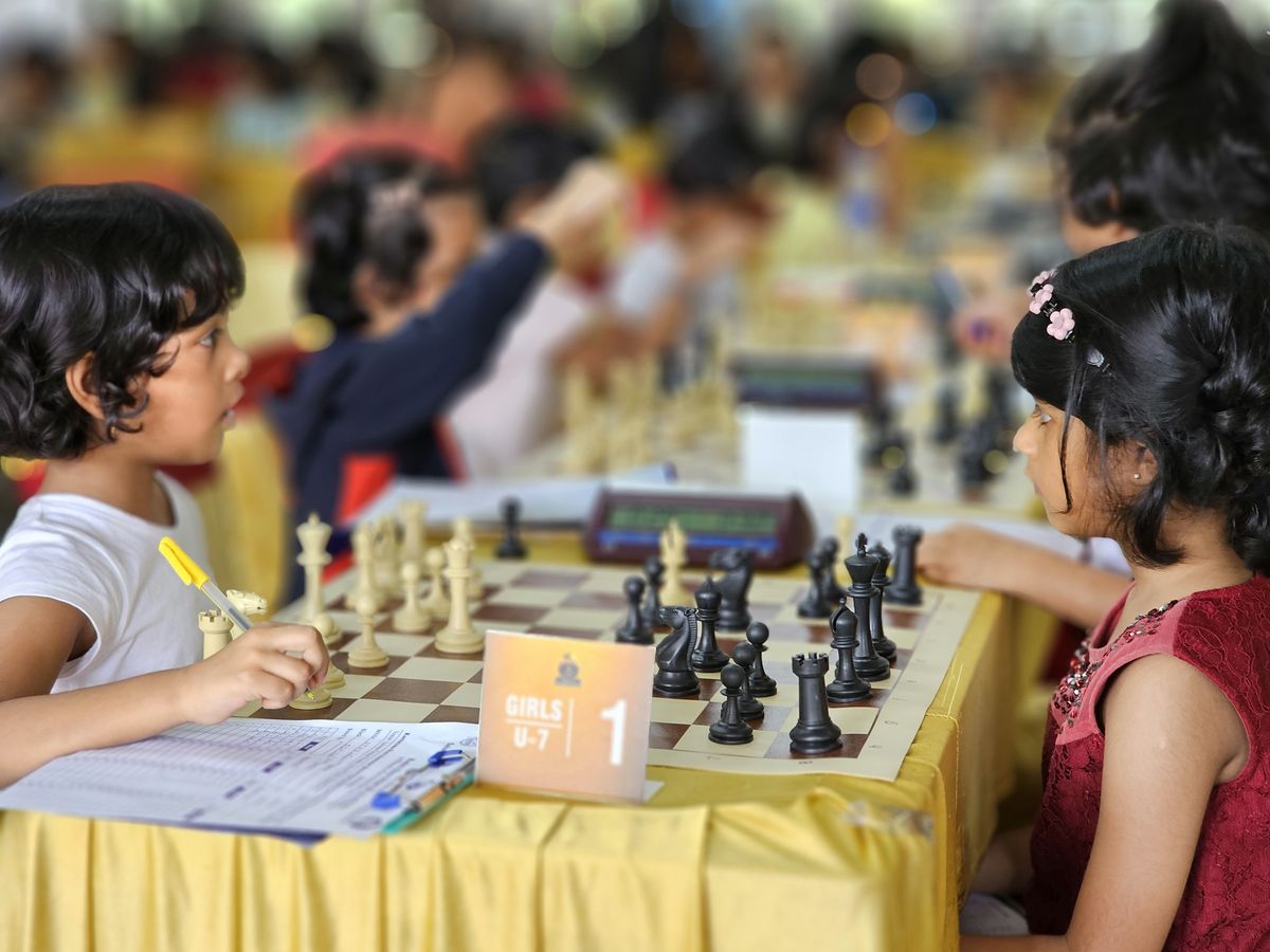 Young players at the chess championship