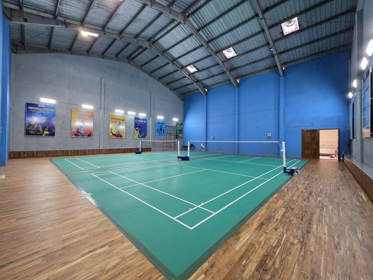 Indoor badminton court