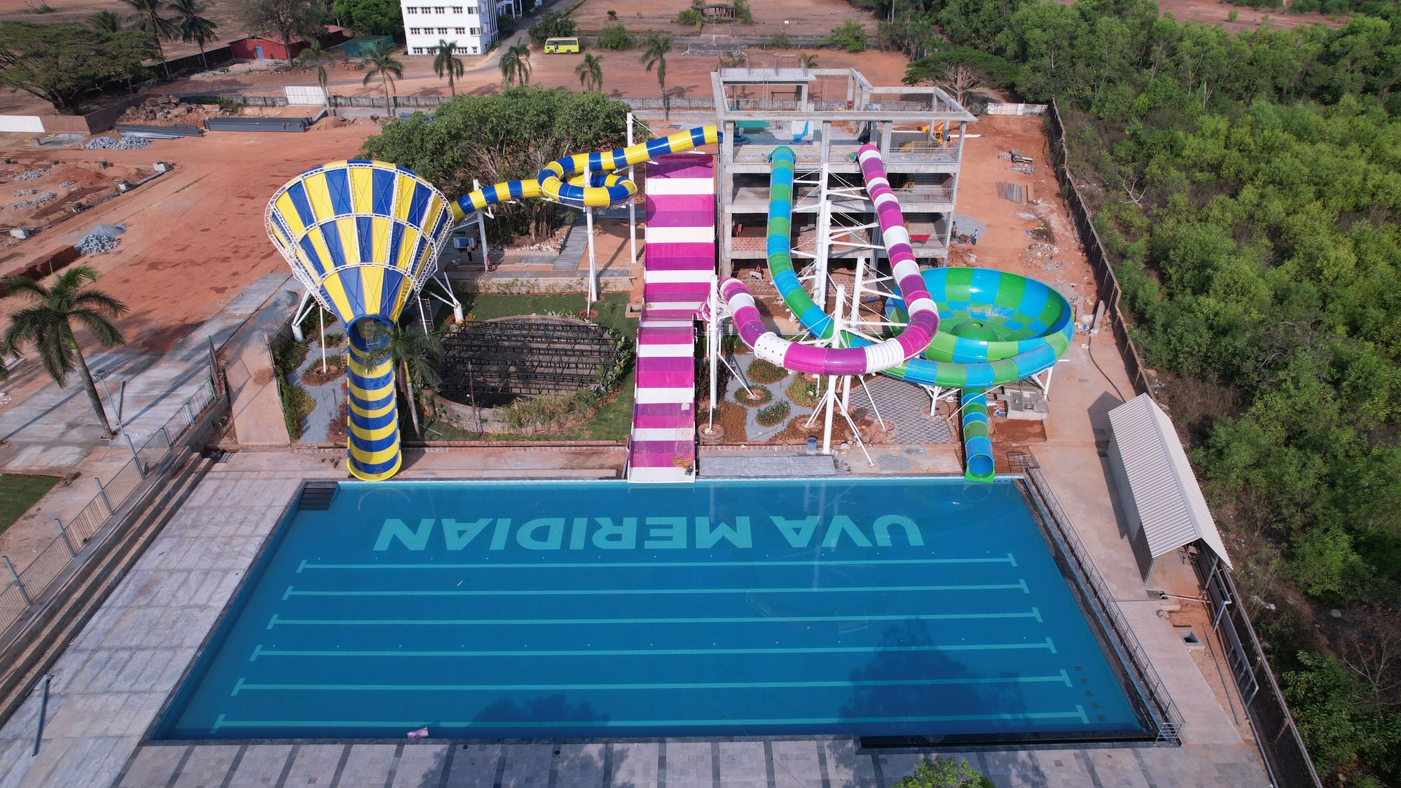Aerial view of the UVA Meridian amusement and water park