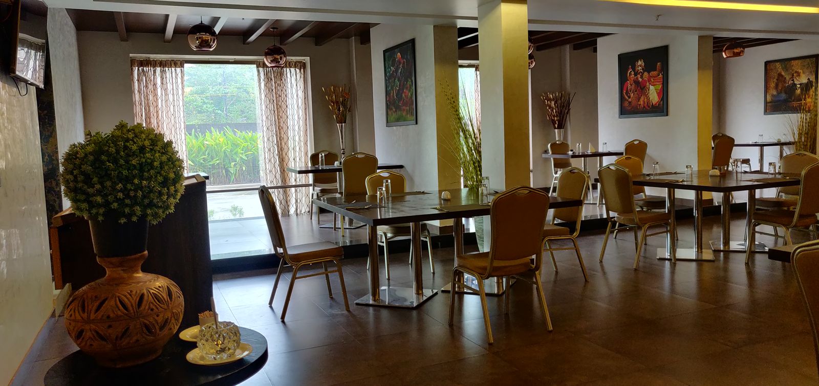Cozy dining corner at Coastal Curry, UVA Meridian
